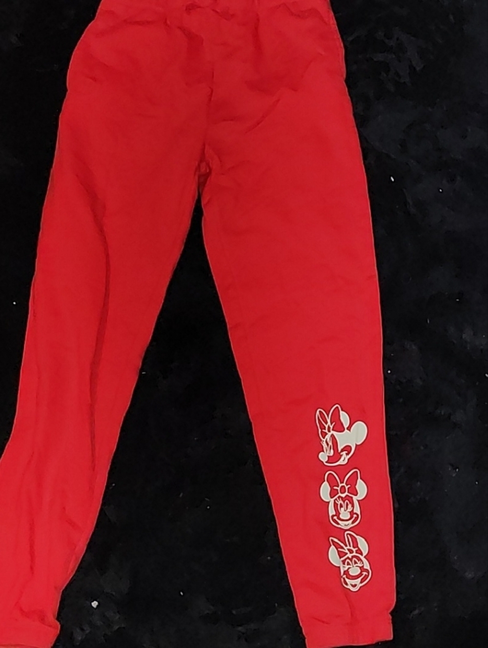 Disney Red Girls' Joggers with White Minnie Graphics